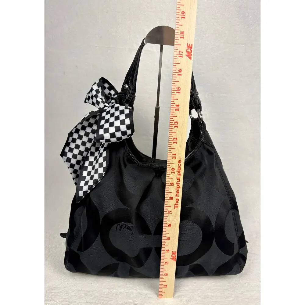 Coach Y2K Madison Op Art Sateen Maggie Shoulder Bag with Scarf